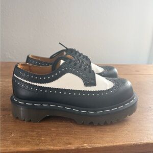 Dr. Martens Black and White Brogue Shoes